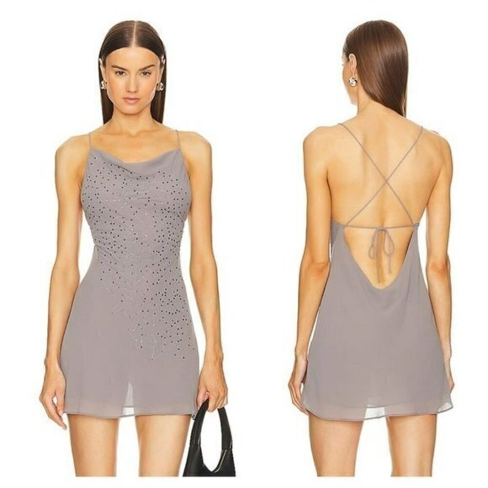L'Academie by Marianna Chrystia Mini Dress - Charcoal Gray